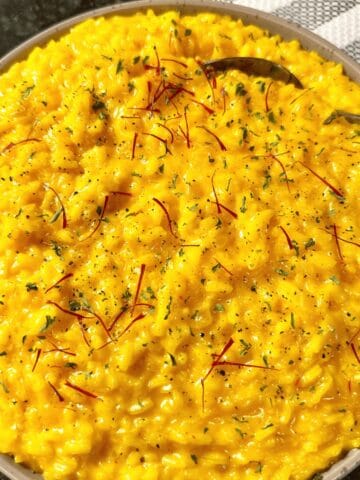 Dish of Saffron Risotto/Riso allo zafferano